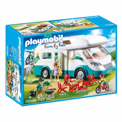 Playmobil Family Fun: Αυτοκινούμενο Οικογενειακό Τροχόσπιτο (70088) (PLY70088)