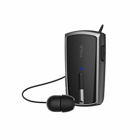 Ακουστικό Bluetooth iPro RH120 Retractable Μαύρο-Γκρι (RH120BGRE) (IPRORH120BGRE)
