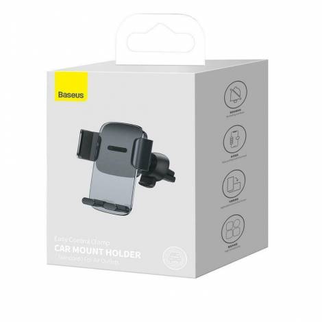 Baseus Car Mount Easy Control Clamp Holder (Air Outlet Version) Black (SUYK000101) (BASSUYK000101)