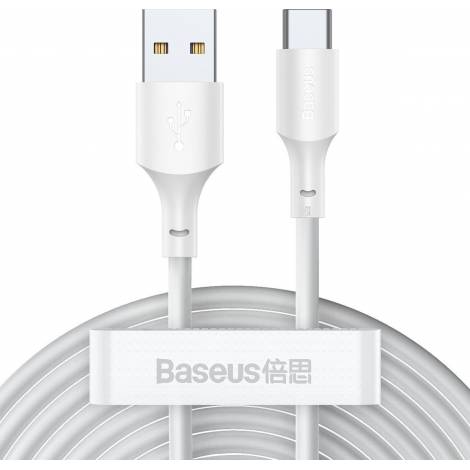 Baseus Simple Wisdom Regular USB 2.0 Cable USB-C male - USB-A male Λευκό 1.5m (TZCATZJ-02) (BASTZCATZJ-02)