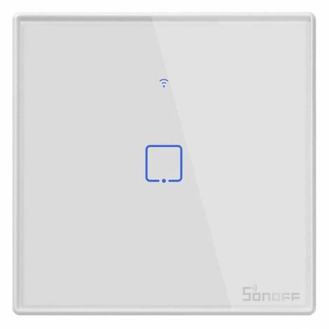 Sonoff TX T2 Χωνευτός Διακόπτης Τοίχου Wi-Fi για Έλεγχο Φωτισμού με Πλαίσιο και Ένα Πλήκτρο Φωτιζόμενος Λευκός (IM190314015) (SONIM190314015)
