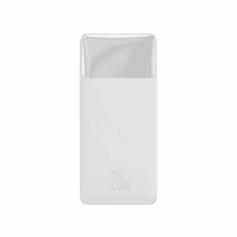 Baseus Bipow Overseas Edition Power Bank 30000mAh 20W με 2 Θύρες USB-A και Θύρα USB-C Λευκό (PPBD050402) (BASPPBD050402)