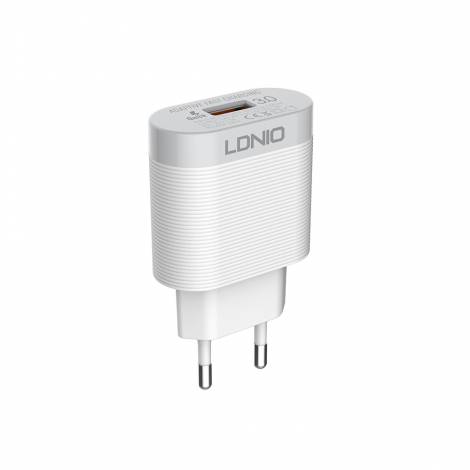 Ldnio Φορτιστής με Θύρα USB-A και Καλώδιο USB-C 18W Quick Charge 3.0 Λευκός (A303QTYPE-C) (LDIA303QTYPEC)