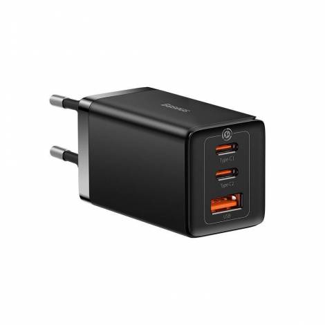 Baseus Φορτιστής Χωρίς Καλώδιο με Θύρα USB-A και 2 Θύρες USB-C 65W Quick Charge 3.0 Μαύρος (GaN5 Pro) (CCGP120201) (BASCCGP120201)