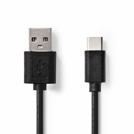 Nedis Regular USB 2.0 Cable USB-C male - USB-A male Black 2m (CCGT60600BK20) (NEDCCGT60600BK20)