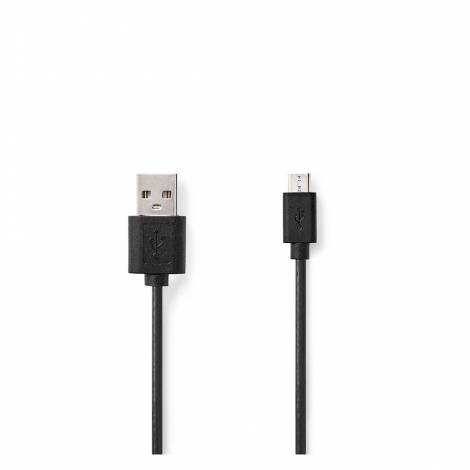 Nedis Regular USB 2.0 to micro USB Cable Μαύρο 1m (CCGT60500BK10) (NEDCCGT60500BK10)