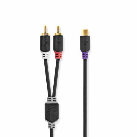Nedis Cable RCA female - 2x RCA male 0.2m (CABW24020AT02) (NEDCABW24020AT02)