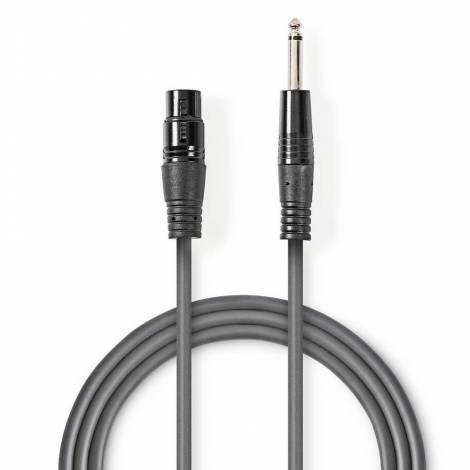 Nedis Cable XLR female - 6.3mm male 1.5m (COTH15120GY15) (NEDCOTH15120GY15)