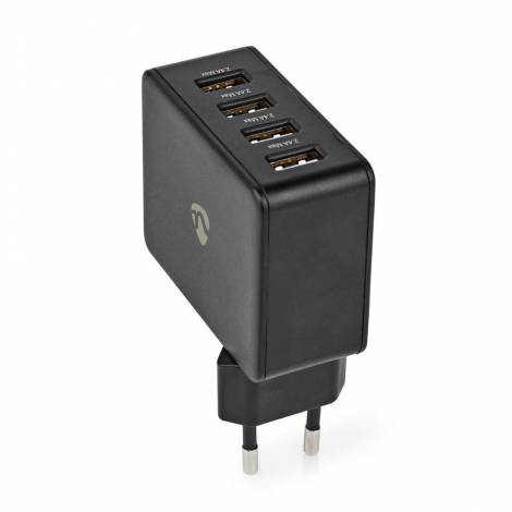 Nedis Φορτιστής Χωρίς Καλώδιο με 4 Θύρες USB-A Μαύρος (WCHAU481ABK) (NEDWCHAU481ABK)