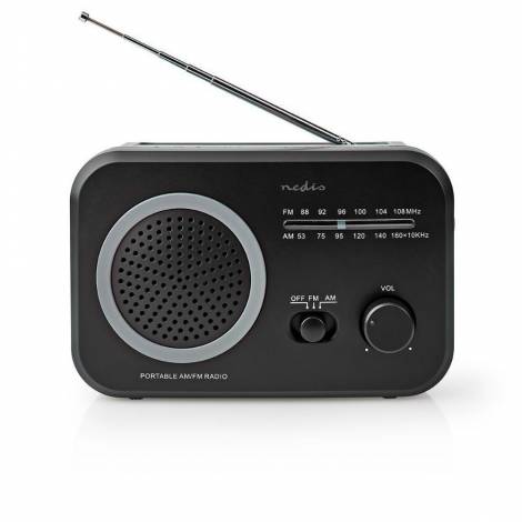 Nedis Φορητό Ραδιόφωνο Μπαταρίας Μαύρο (RDFM1330GY) (NEDRDFM1330GY)