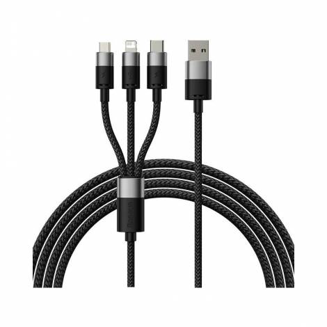 Baseus 3in1 USB cable StarSpeed Series, USB-C + Micro + Lightning 3,5A, 1.2m Black (CAXS000001) (BASCAXS000001)