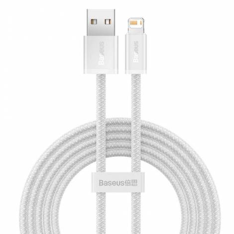 Baseus Dynamic Braided USB to Lightning Cable Λευκό 2m (CALD000502) (BASCALD000502)