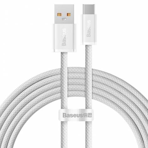 Baseus Dynamic Braided USB 2.0 Cable USB-C male - USB-A male 100W White 2m (CALD000702) (BASCALD000702)