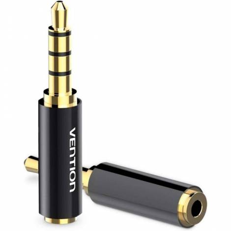 VENTION 3.5mm Male to 2.5mm Female Audio Adapter Black Metal Type (BFBB0) (VENBFBB0)