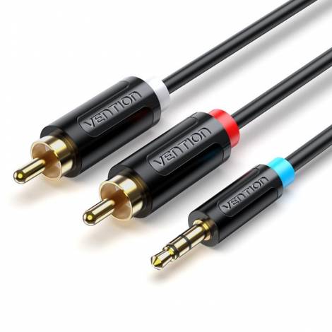 VENTION 3.5mm Male to 2RCA Male Cable 2M Black (BCLBH) (VENBCLBH)