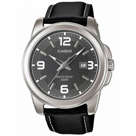 Casio Ρολόι Μπαταρίας με Μαύρο Δερμάτινο Λουράκι (MTP-1314PL-8AVEF) (CASMTP-1314PL-8AVEF)