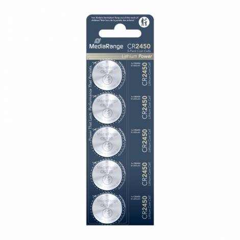 Μπαταρία Λιθίου MediaRange Coin Cells CR2450 3V (5 Pack) (MRBAT138)