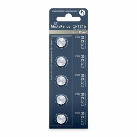 Μπαταρία Λιθίου MediaRange Coin Cells CR1216 3V (5 Pack) (MRBAT133)