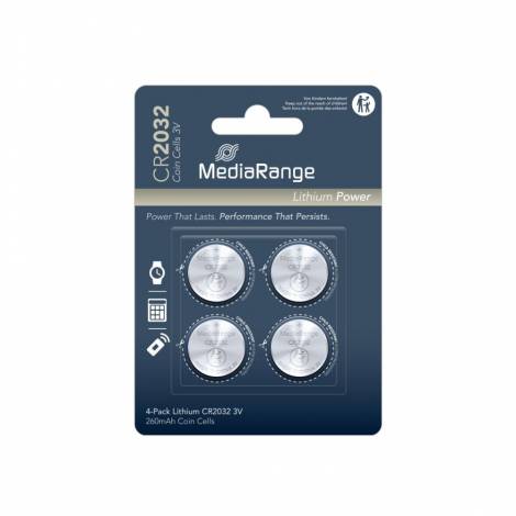 Μπαταρία Λιθίου MediaRange Coin Cells CR2032 3V (4 Pack) (MRBAT132)