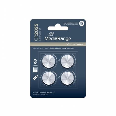 Μπαταρία Λιθίου MediaRange Coin Cells CR2025 3V (4 Pack) (MRBAT131)