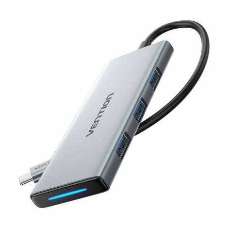 VENTION USB-C to HDMI/USB 3.0x3/SD/TF Docking Station Aluminum Alloy Type 0.15M Gray (TOOHB) (VENTOOHB)