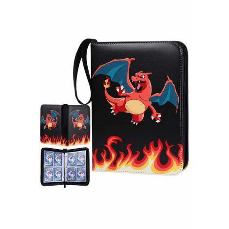 400 Zippered Pokemon Charizard Fire Themed Binder