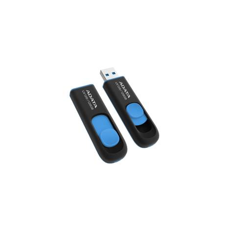 ADATA FLASH USB DRIVE 128GB AUV128-128G-RBE, USB3.2, RETRACTABLE, BLACK/BLUE, 5YW.