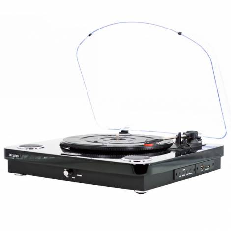 AIWA ALL IN ONE STEREO TURNTABLE BLACK  GBTUR-120BKMKII