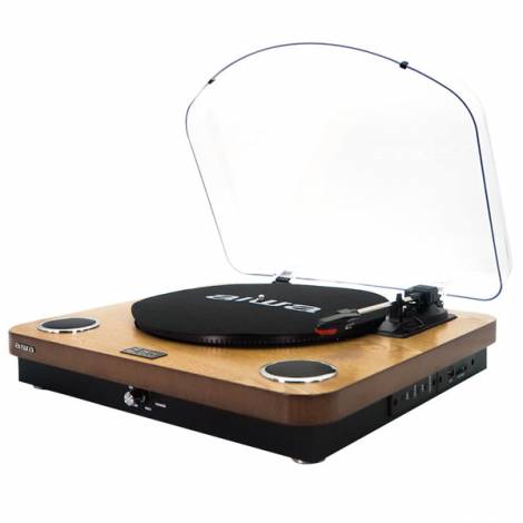 AIWA ALL IN ONE STEREO TURNTABLE WOOD  GBTUR-120WDMKII