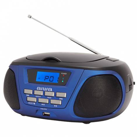 AIWA BLUETOOTH BOOMBOX CD/MP3 BLUE REFURBISHED