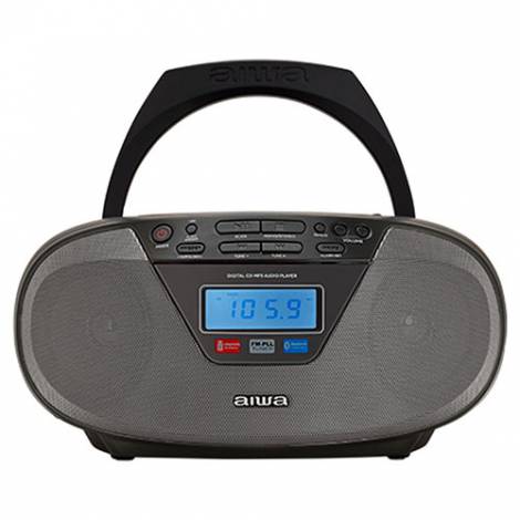 AIWA PORTABLE AC/DC STEREO CD/MP3/FM-PLL/BT PLAYER BLACK REFURBISHED