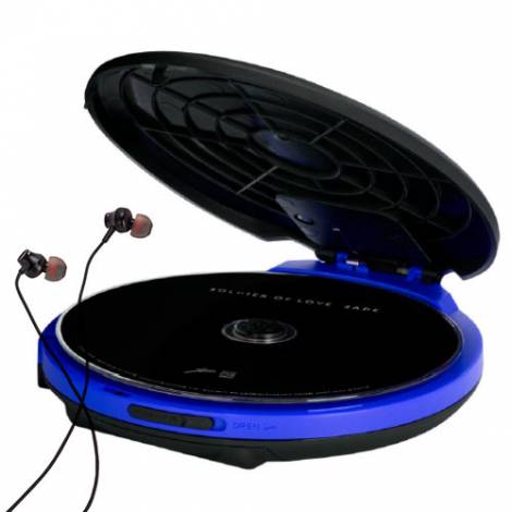 AIWA PORTABLE CD PLAYER WITH EARPHONES BLUE REFURBISHED