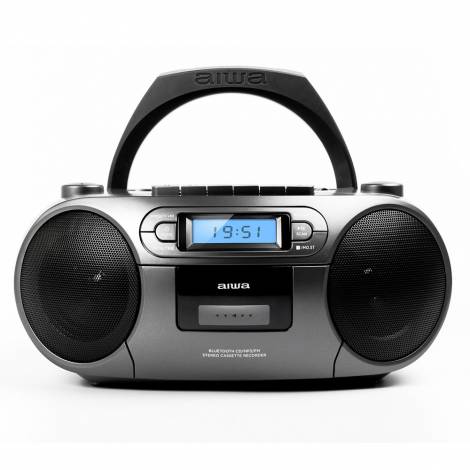 AIWA PORTABLE CD/MP3/USB/TAPE/BT WITH FM PLL RADIO GREY REFURBISHED