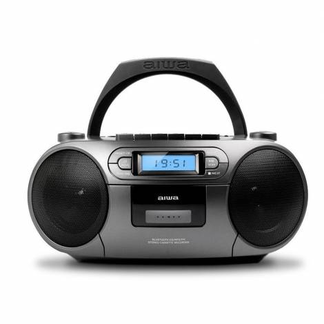 AIWA PORTABLE CD/MP3/USB/TAPE/BT WITH FM PLL RADIO GREY REFURBISHED