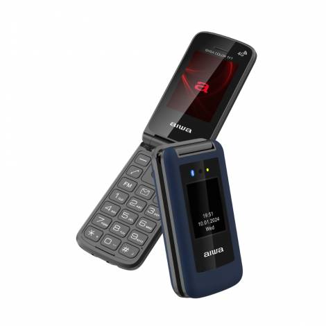 AIWA SLIM BT CLAMSHELL 2G FLIP-STYLE DUAL SIM PHONE BLUE REFURBISHED