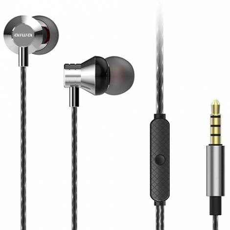 AIWA STEREO 3,5MM IN-EAR WITH REMOTE AND MIC SILVER  ESTM-50SL