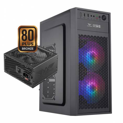 ALCATROZ PC CASE WITH PSU FUTURA MILLENIA ECO M500 PRO BLACK