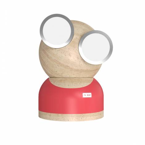 Allocacoc® GoggleLamp |Mr Watt| Επιτραπέζιο Φωτιστικό από ξύλο σφενδάμου και αλουμίνιο με ρύθμιση φωτεινότητας αφής (red/wood)