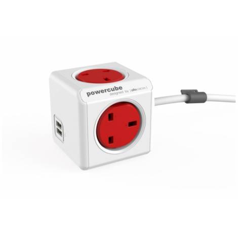 Allocacoc PowerCube Extended USB 1.5m Κόκκινο (7400/UKEUPC)
