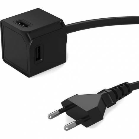 Allocacoc® PowerCube |USBcube Extended USB A| Πολύπριζο 4 θέσεων USB-A - Μαύρο - 10464BK/EUEUMC