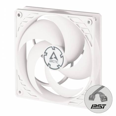 ARCTIC P12 PWM PST – 120mm Pressure optimized case fan | PWM controlled speed with PST - White color
