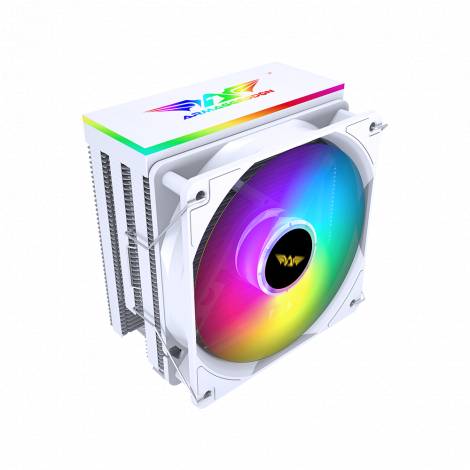 ARMAGGEDDON ARGB SILENT 12CM CPU COOLING FAN 6 HEAT PIPES WHITE