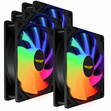 ARMAGGEDDON DURABLE SILENT FAN ARGB KIT 6000 PRO (4 PACK) BLACK