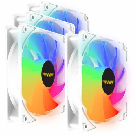 ARMAGGEDDON DURABLE SILENT FAN ARGB KIT 6000 PRO (4 PACK) WHITE