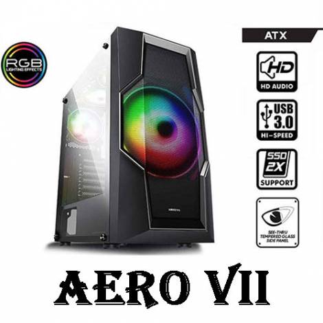 ARMAGGEDDON GAMING PC CASE ATX AERO VII BLACK