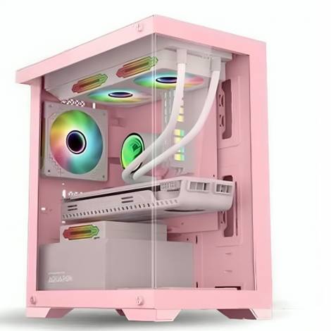 ARMAGGEDDON GAMING PC CASE MATX AQUARON PINK