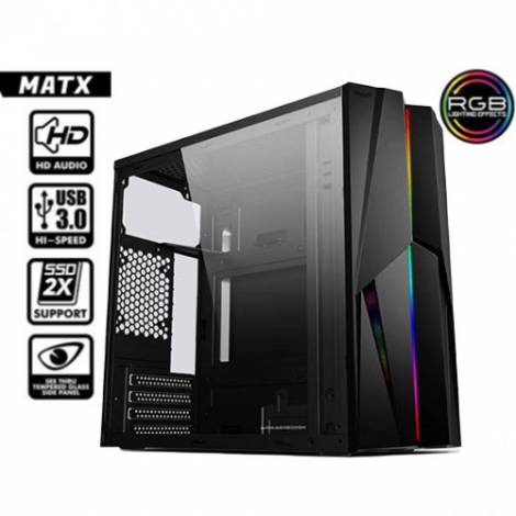 ARMAGGEDDON GAMING PC CASE MATX WITH RGB EFFECTS BLACK