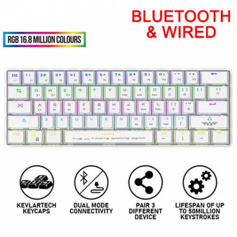 ARMAGGEDDON MECH KEYBOARD BT/WIRED STARLING WHT MBA-61RW