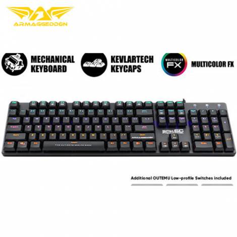 ARMAGGEDDON MECHANICAL LOW PROFILE KEYBOARD PSYCHKESTREL BLUE  SMK-6C
