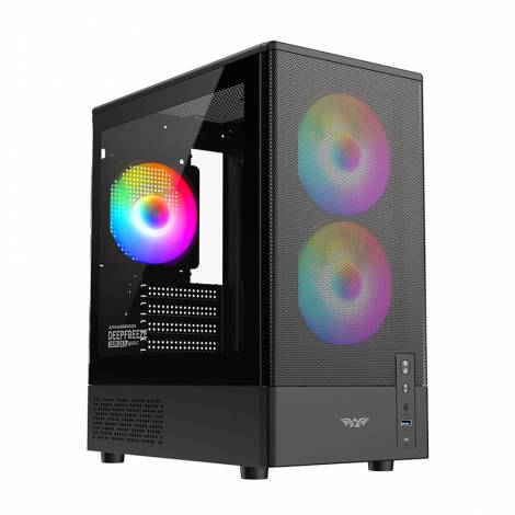 ARMAGGEDDON MICRO ATX CASE WITH 3X ARGB FANS & TYPE-C DEEPFREEZE DUPLEX 2 ARGB-C BLACK